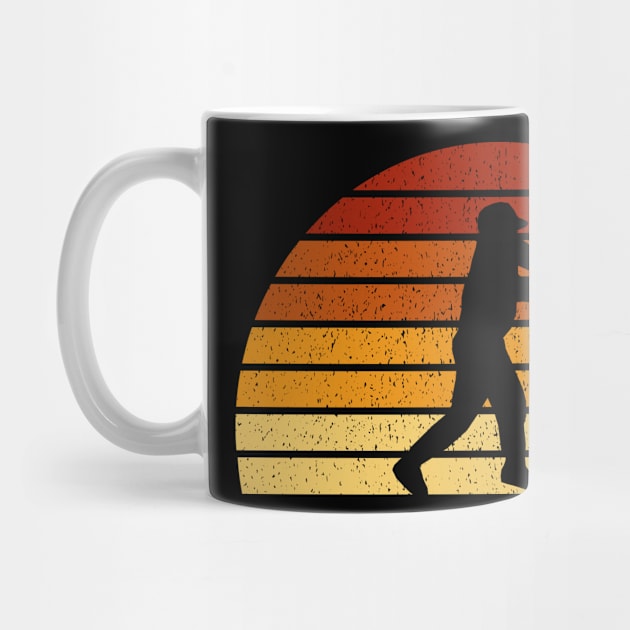 Vintage Sunset Baseball Gift For Baseball Players by OceanRadar